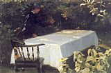 Peder Severin Kroyer Canvas Paintings - Mesa en el jardin
